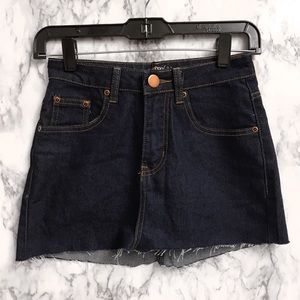 Denim Mini Skirt NWT XS 0 Boohoo